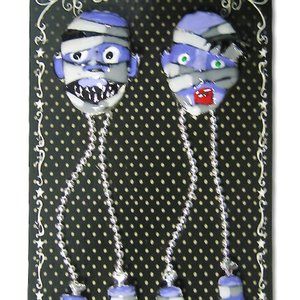 Too Fast Mummy Love Earrings Goth Rockabilly